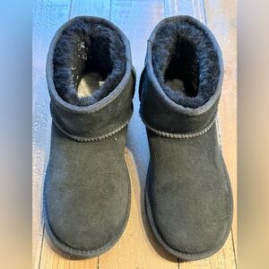 UGG Kids Black Cozy Suede Winter Boots
